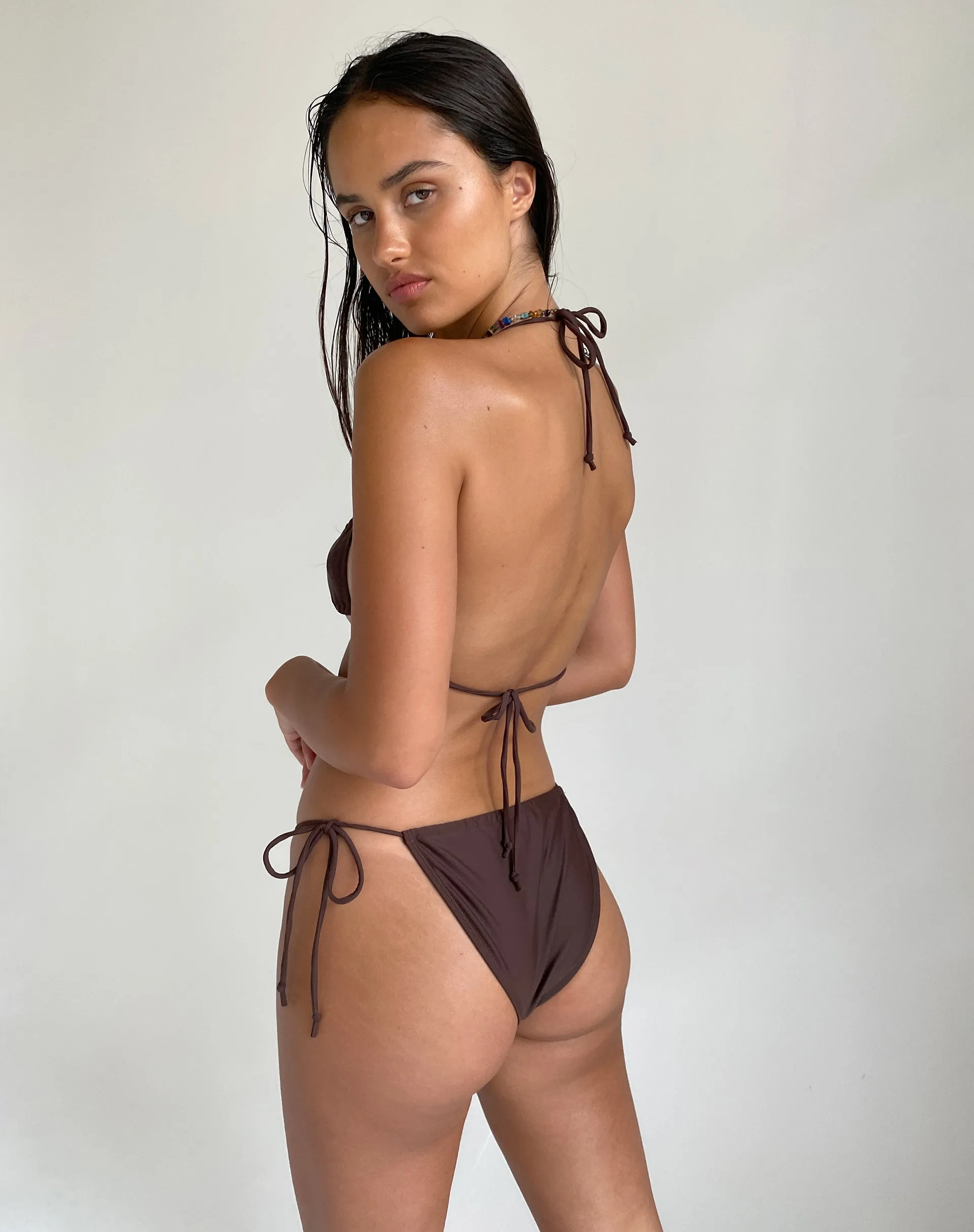 Leyna Bikini Bottom in Coconut Brown