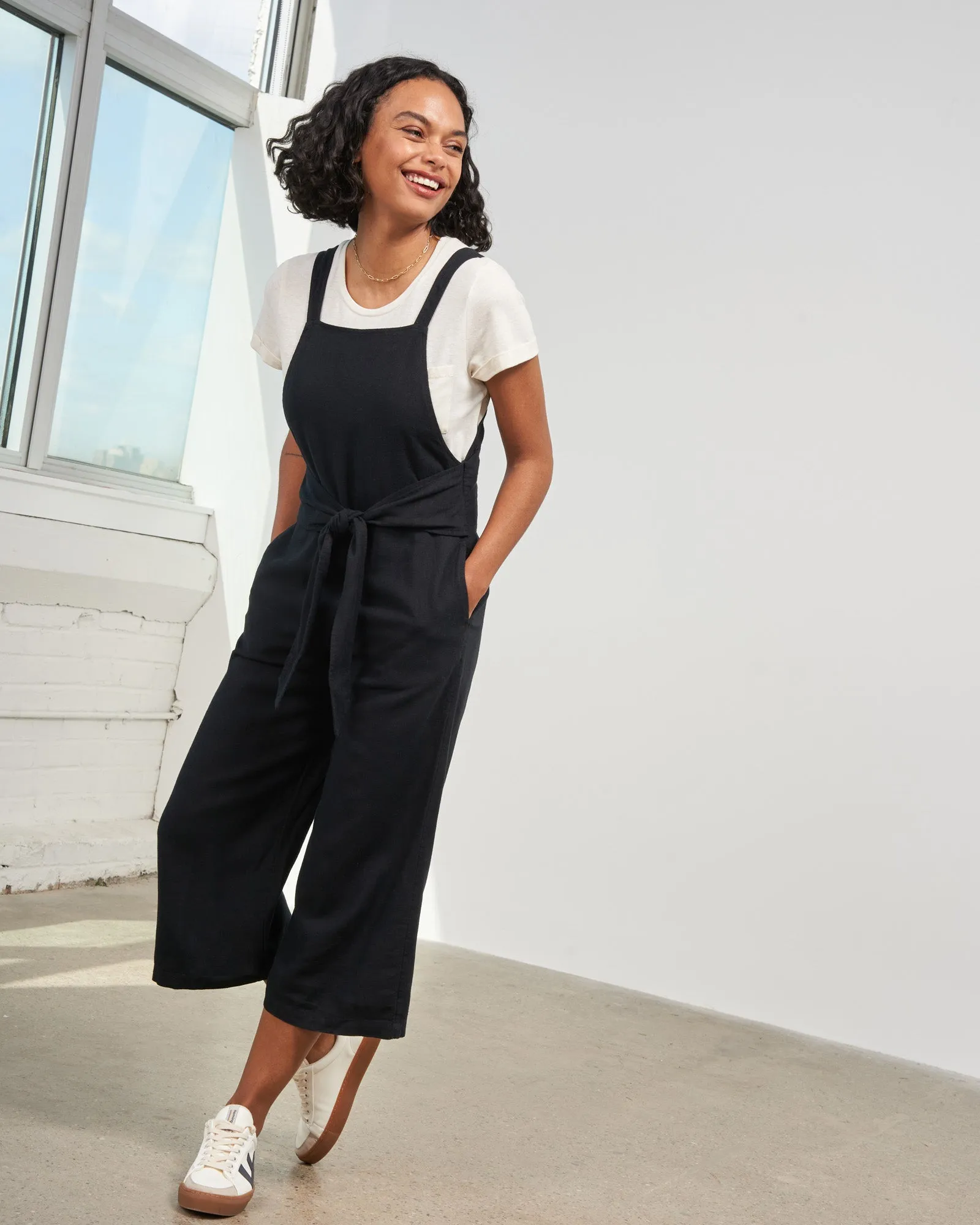 Linen Tie Jumpsuit