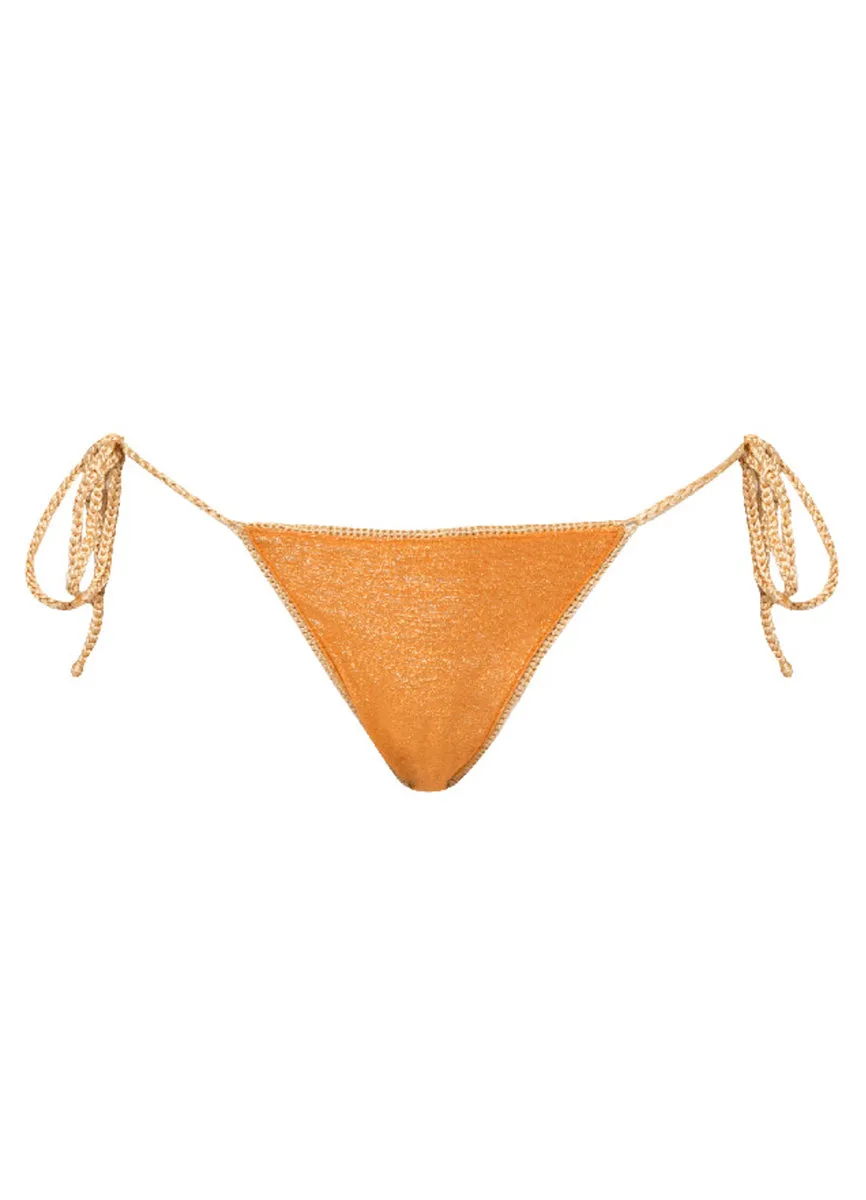 Maaji Golden Threads Sunshiny Regular Rise Tie Side Bikini Bottom