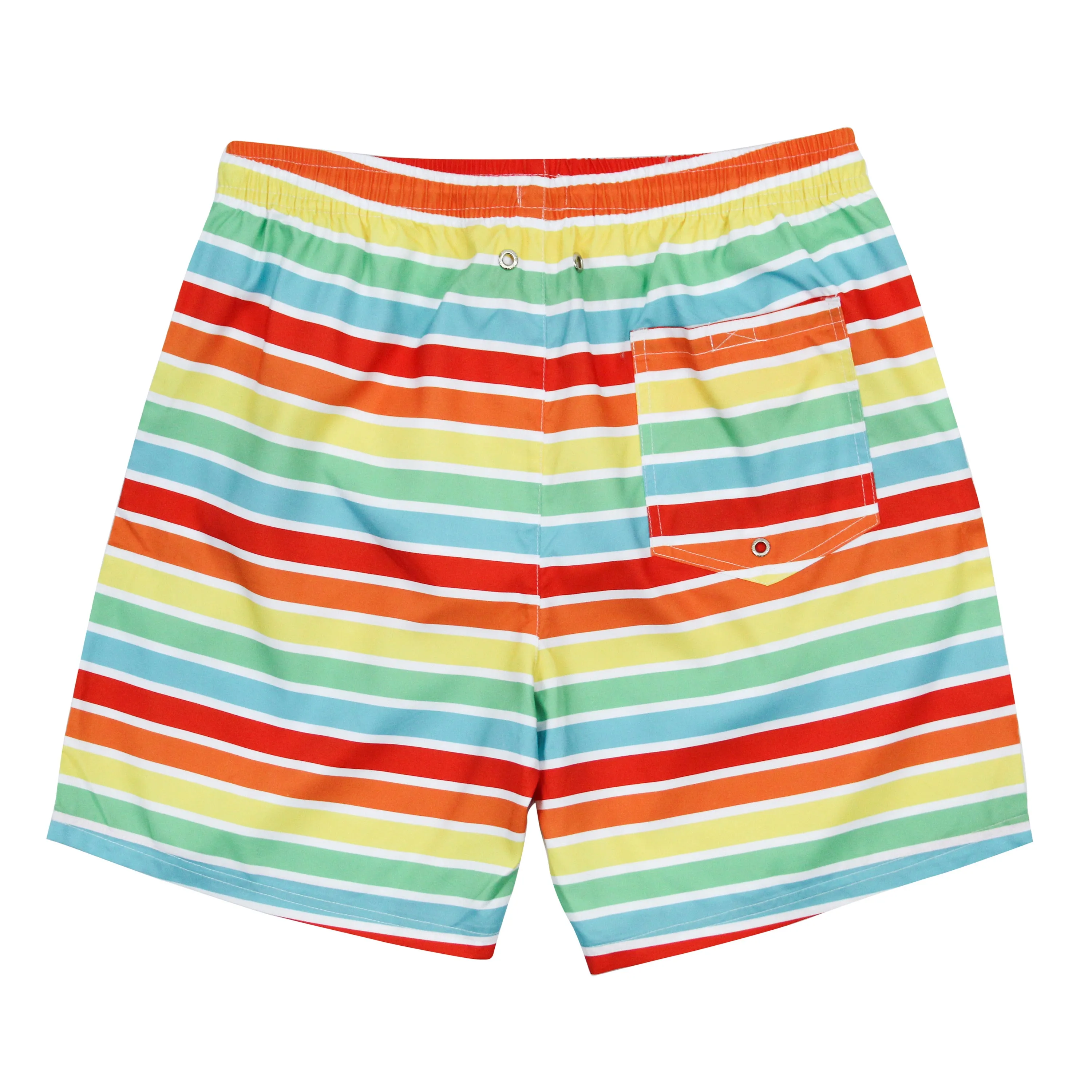 Men's 8" Swim Trunks Boxer Brief Liner | "Rainbow"