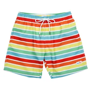 Men's 8" Swim Trunks Boxer Brief Liner | "Rainbow"