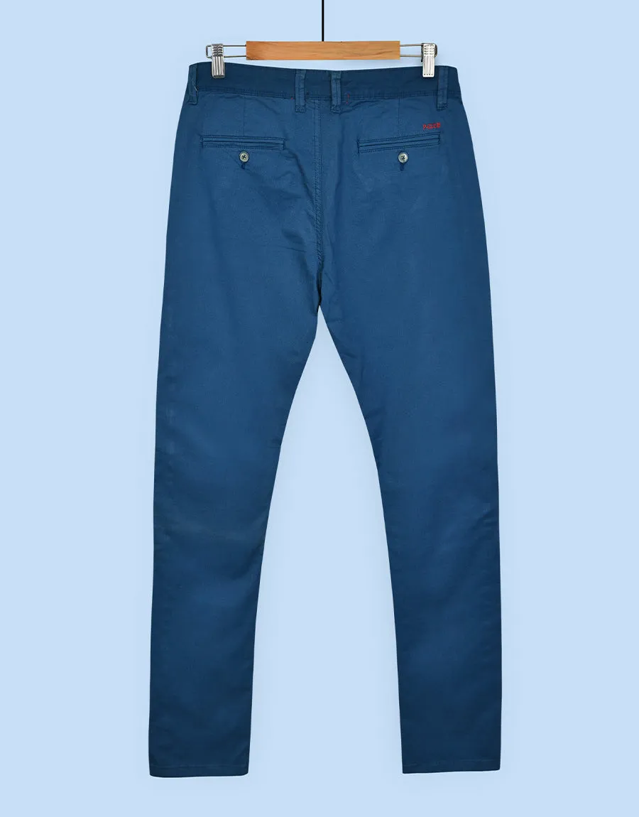 Men's Regular Fit Cotton Pant - Dark Blue