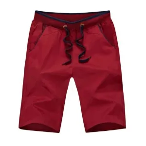 Men's Shorts Drawstring Summer Beach Shorts with Elastic Waist and Pockets