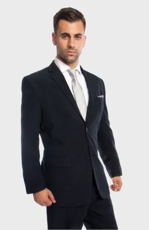 Navy 2 Piece Pinstripe Modern Fit Suit