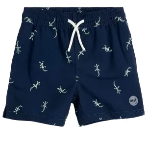 Navy Gecko Swim Trunk