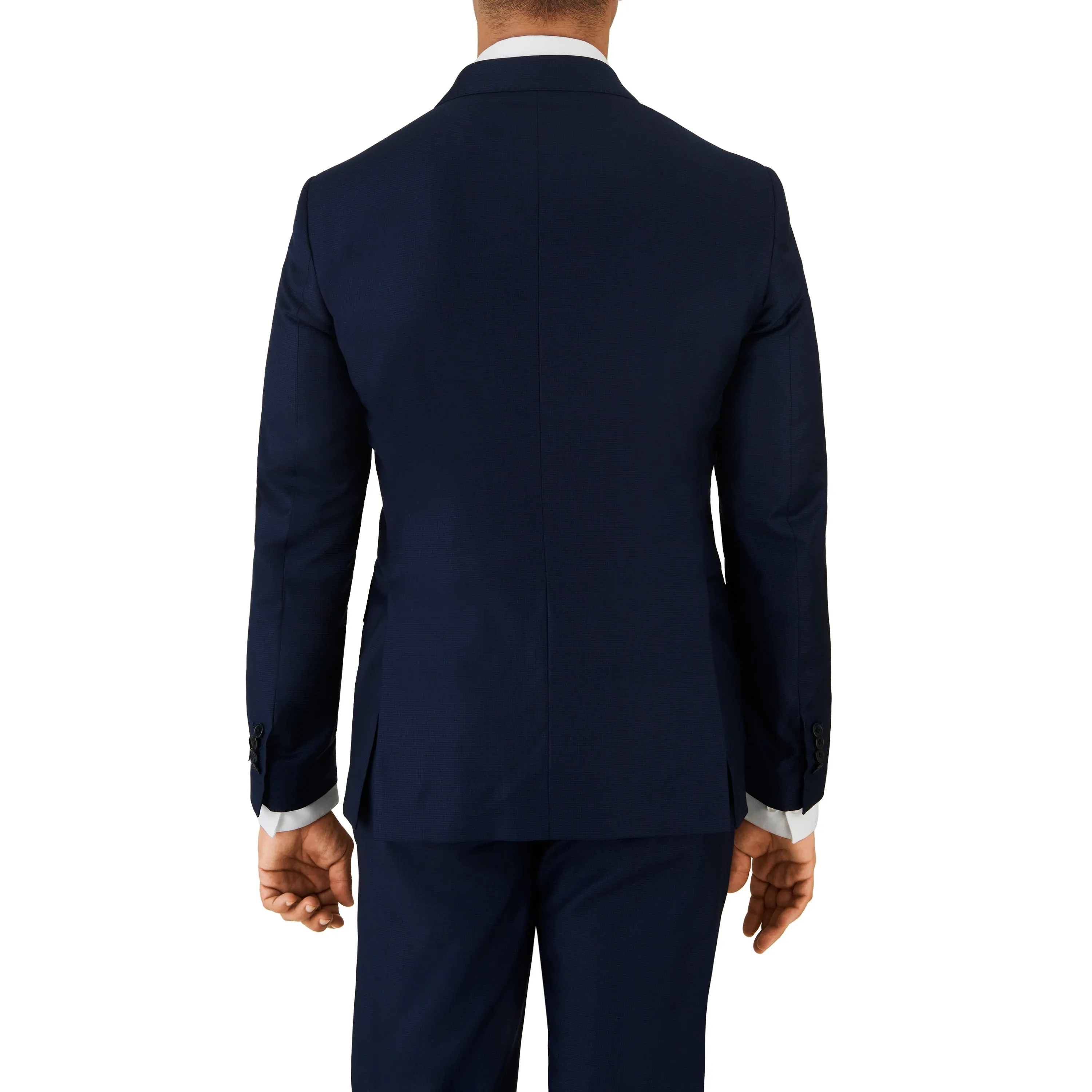 Navy Graph Check Suit