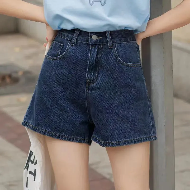 New Casual Korean Style Classic High Waist Jeans Streetwear Shorts