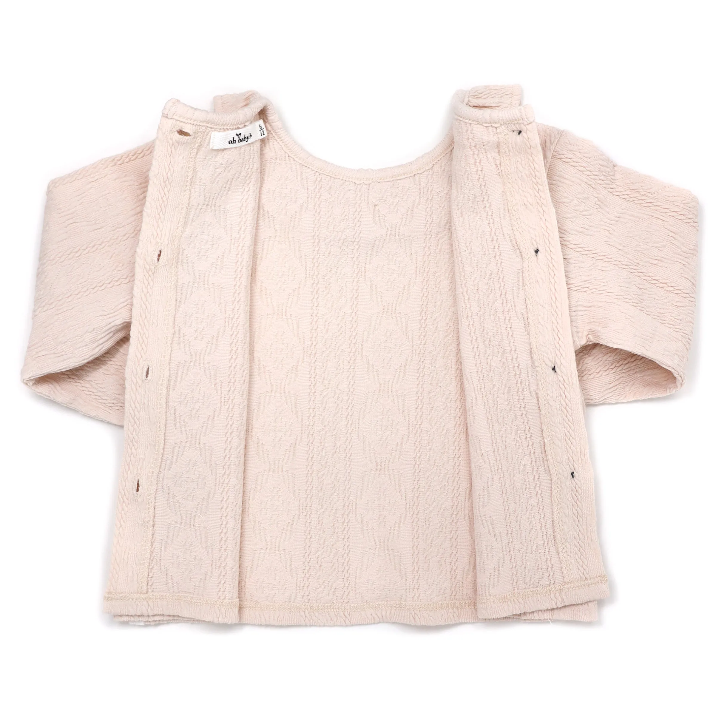 oh baby! Ruffle Collar Puckered Blouse - Natural