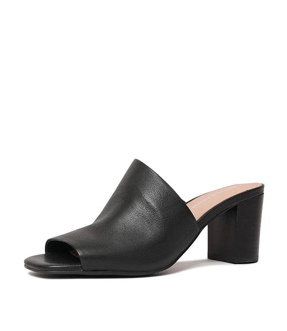 Padden Black Leather Heels