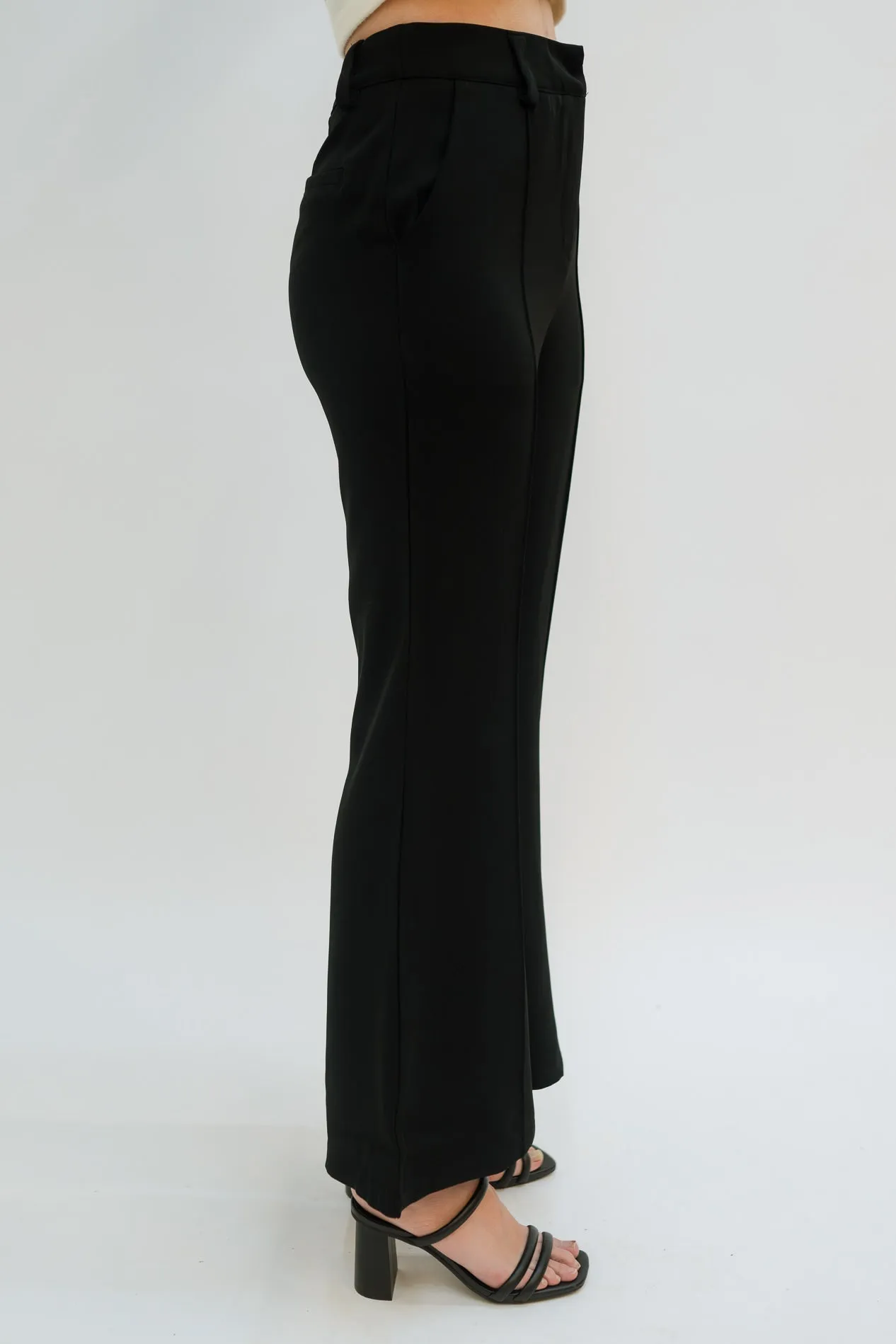 Rhea Black Flare Trouser