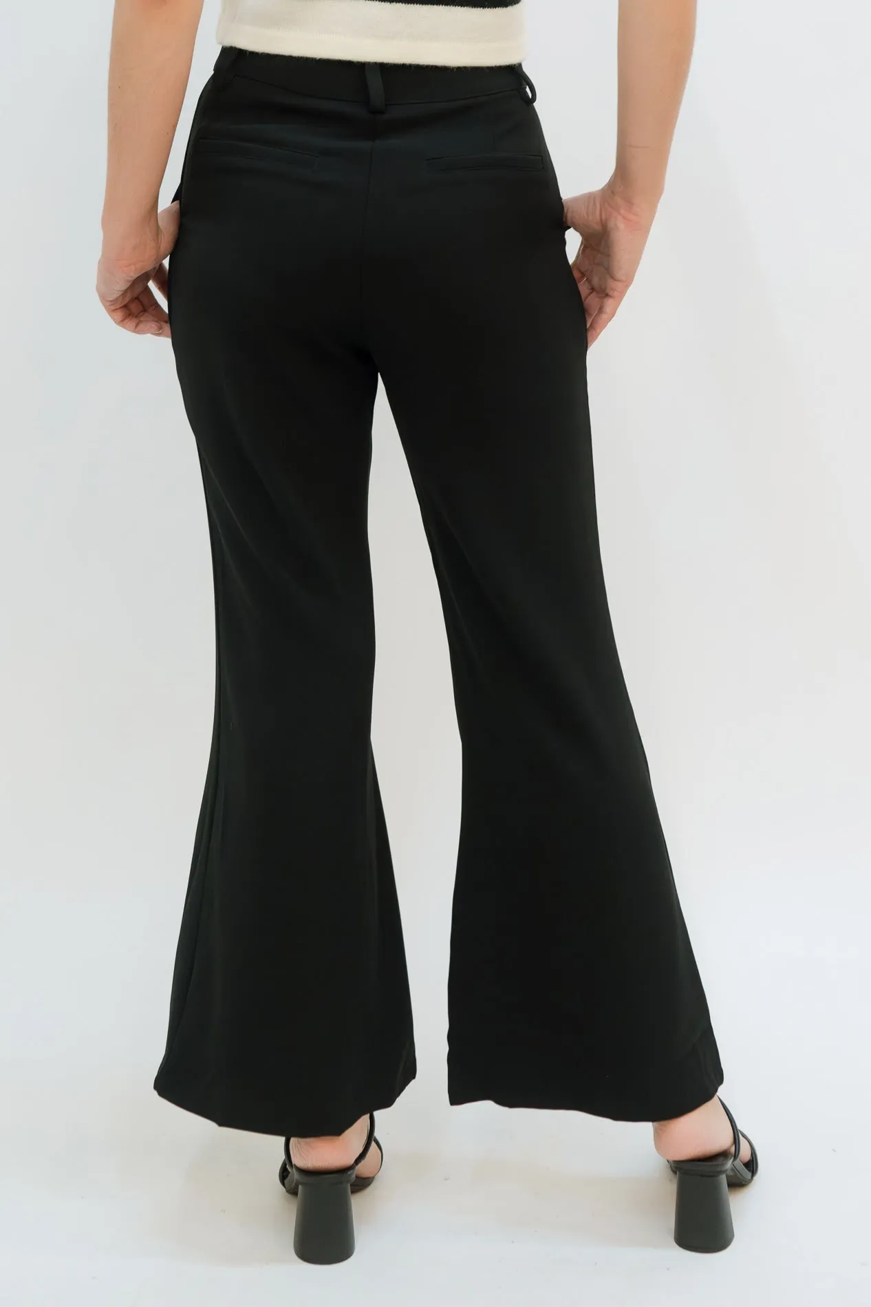 Rhea Black Flare Trouser