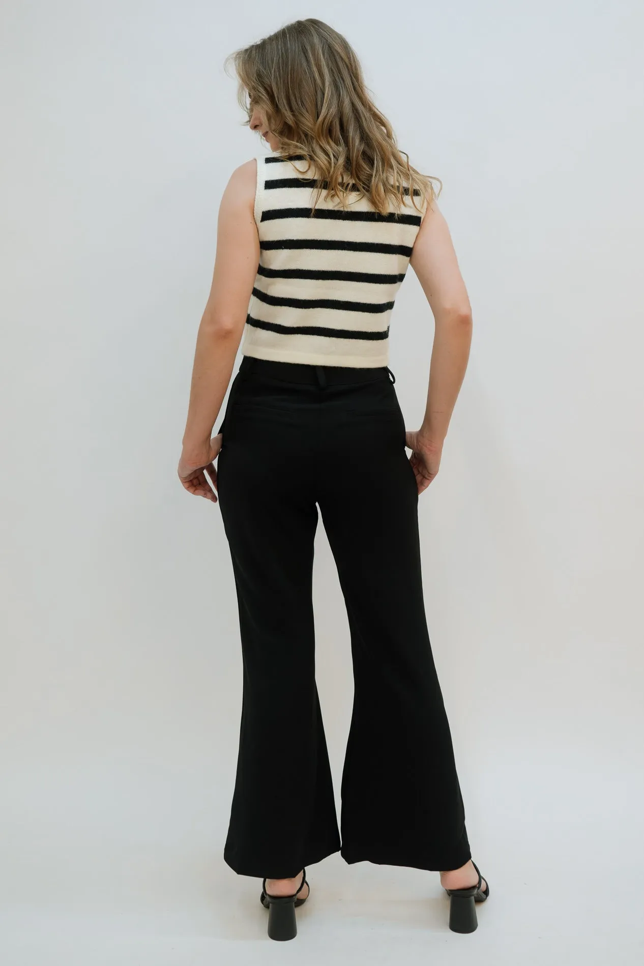 Rhea Black Flare Trouser