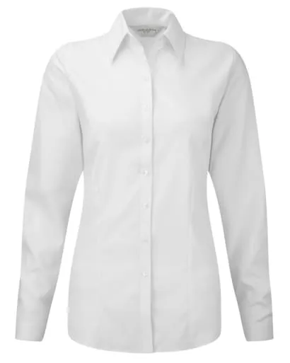 Russell Collection Ladies Heringbone long sleeved Shirt - 962F