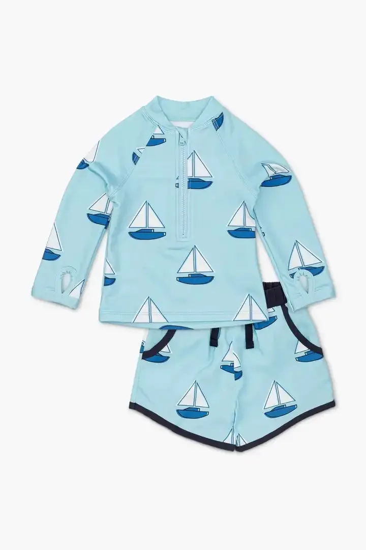 SALE - Rashguard Top Swim Trunks Bundle_Set Sail