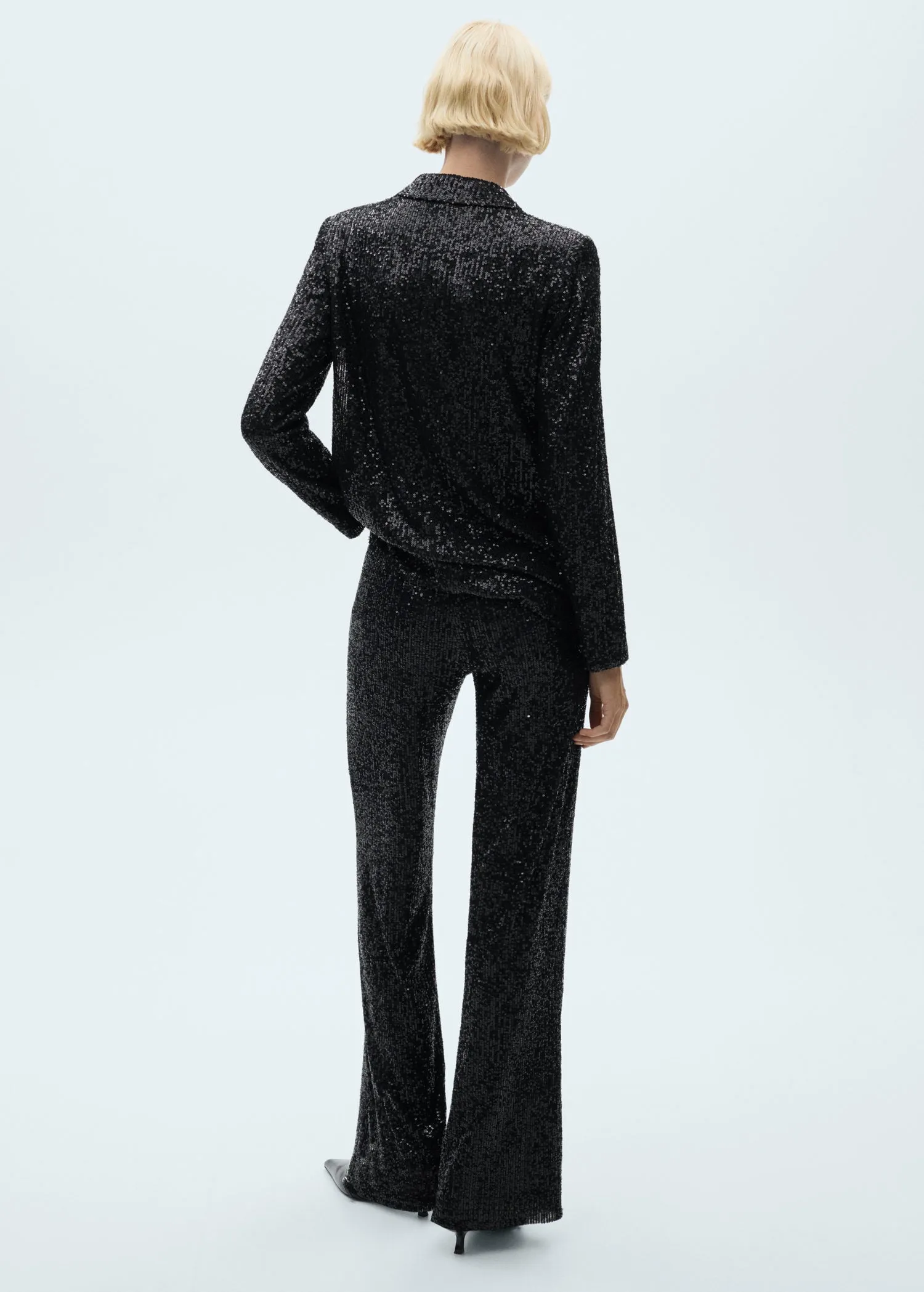 Sequined suit jacket - Black