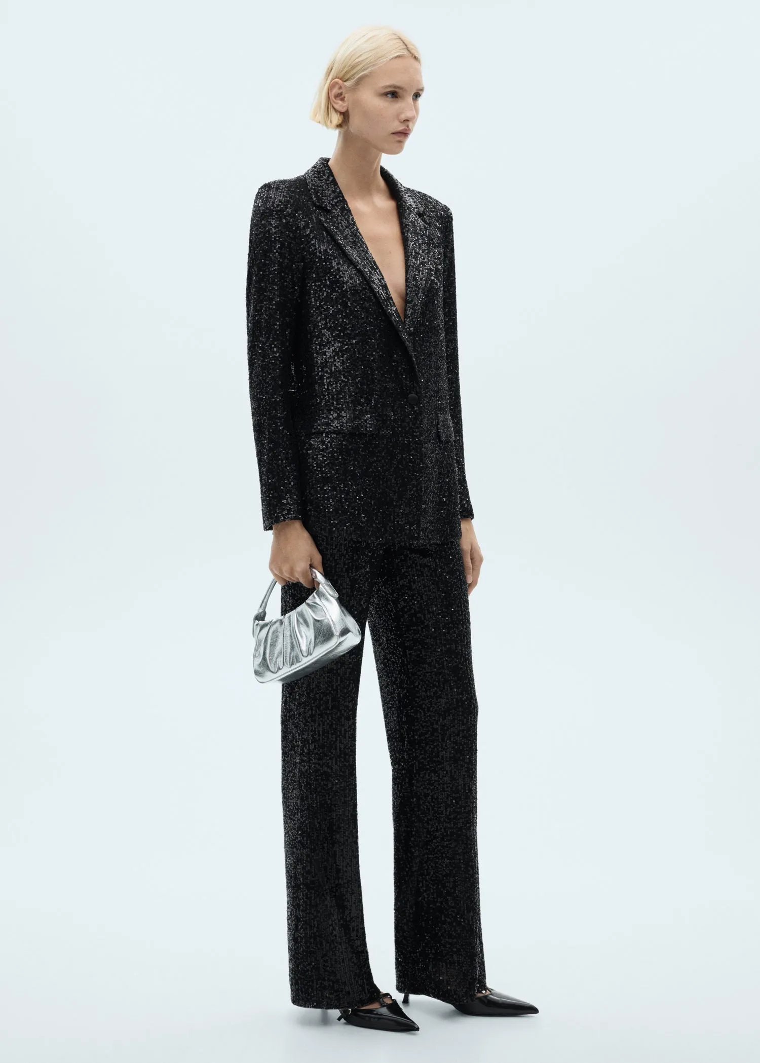 Sequined suit jacket - Black