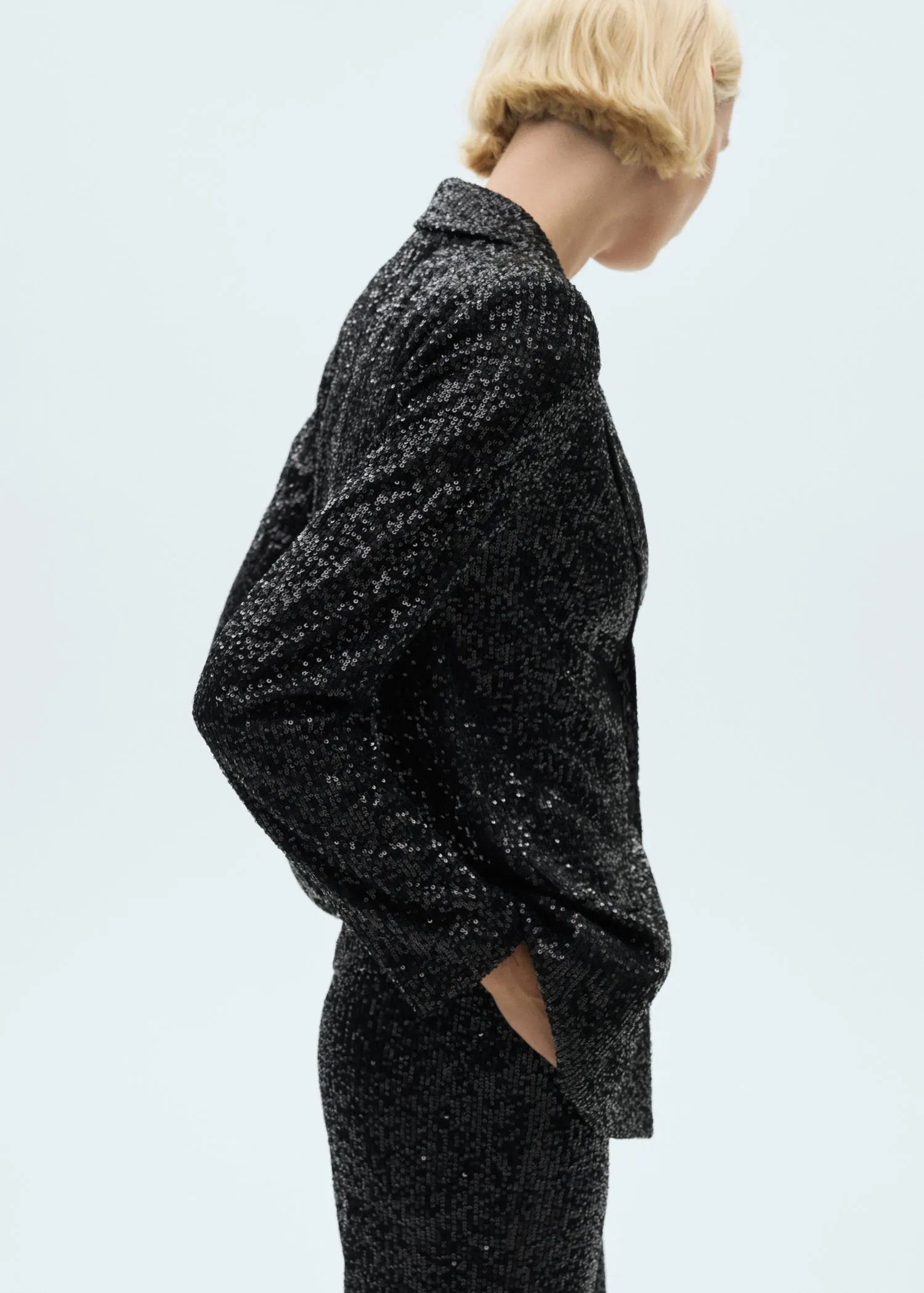 Sequined suit jacket - Black