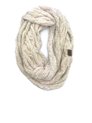 SF-30 BEIGE VELOUR SCARF