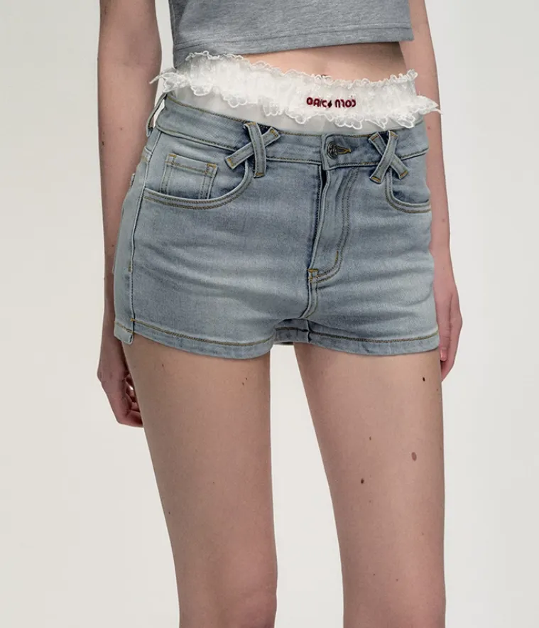 Slim High Waist Denim Shorts