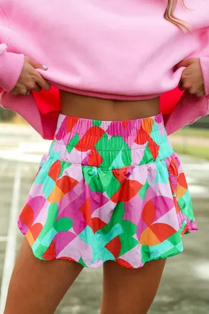 Sophia Multicolor Abstract Casual Skort