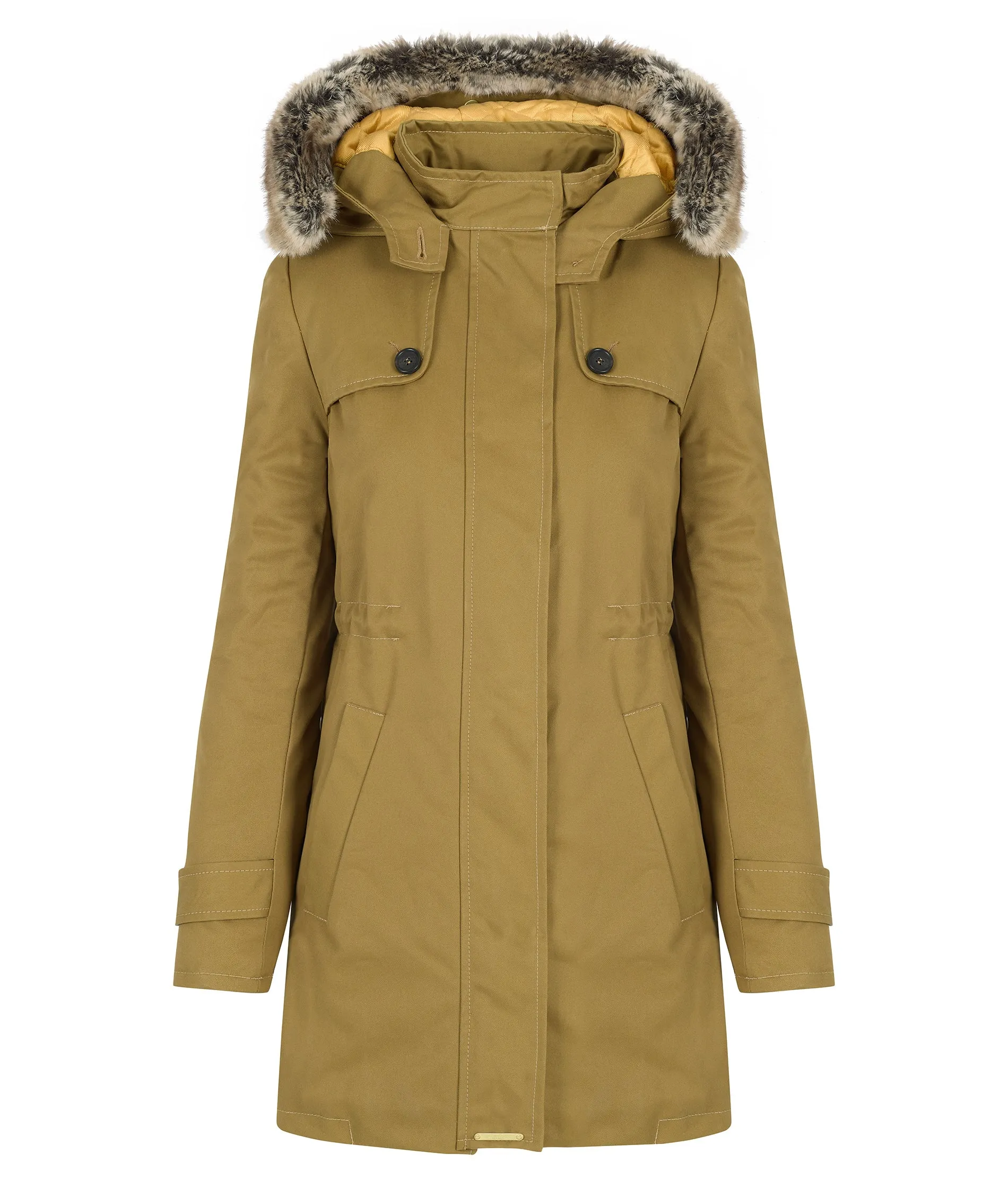 TROY Parka in Khaki - Faux Fur