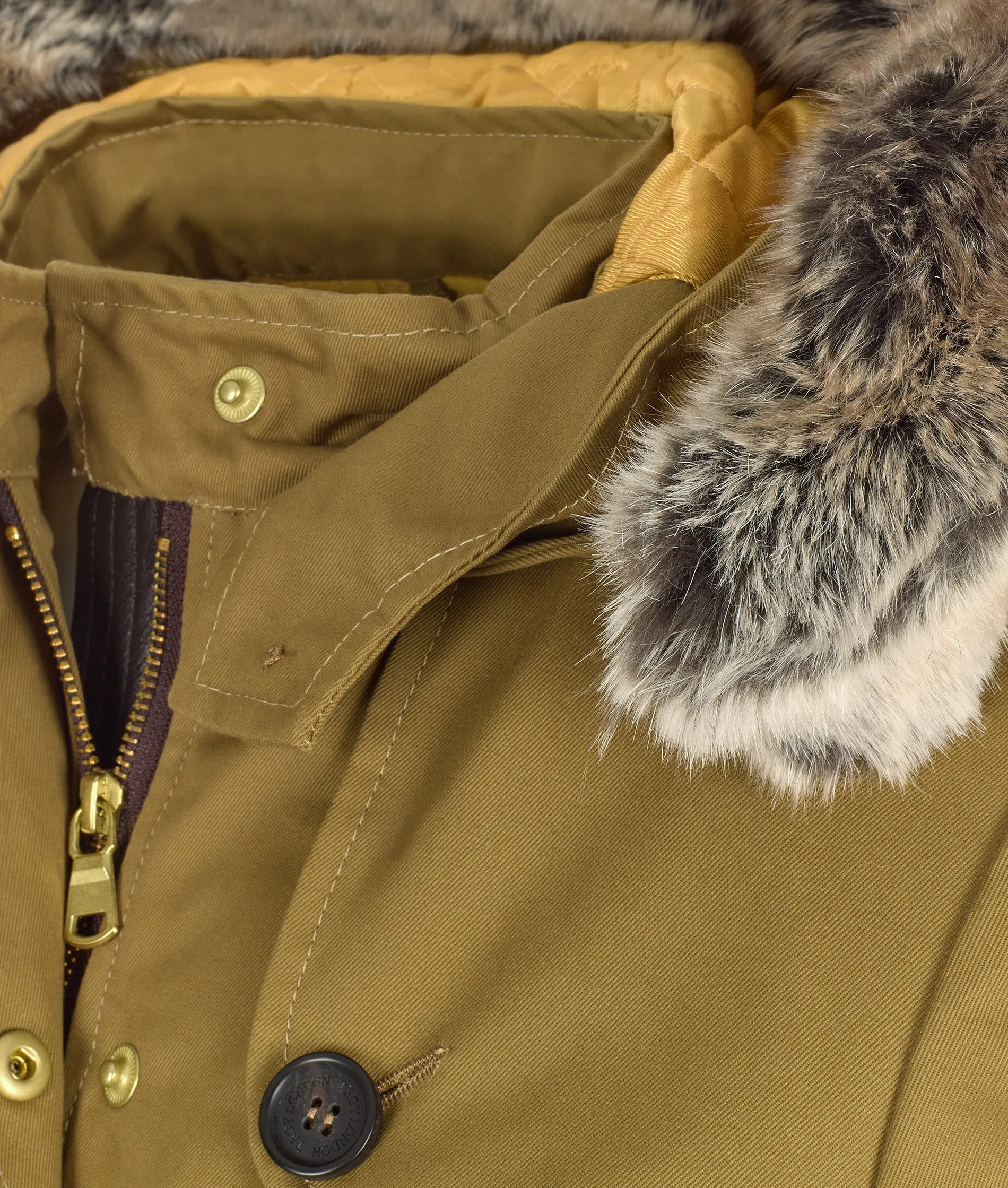 TROY Parka in Khaki - Faux Fur