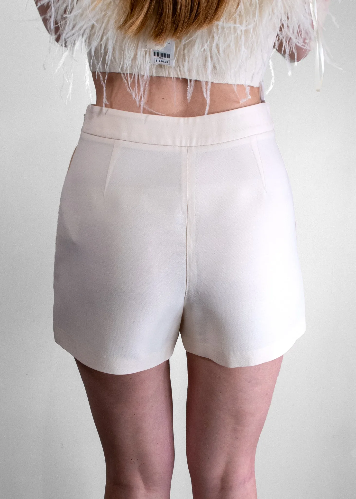 Valentino White Cotton V-Detail Shorts