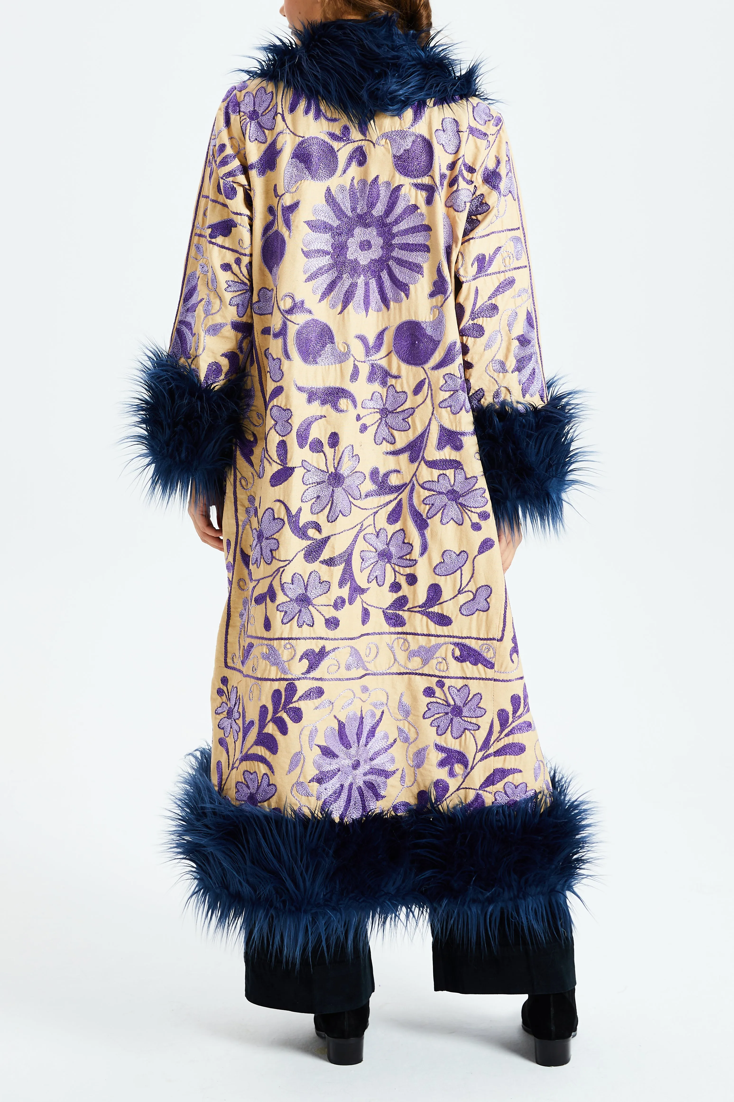 Vibrant Orchid Suzani Kis Coat