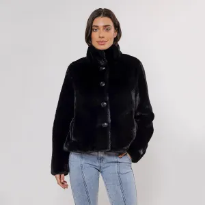 Vie Single Breasted Fake Fur Jacket