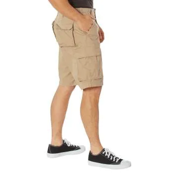 Vintage Style Solid Paratrooper Cargo Shorts