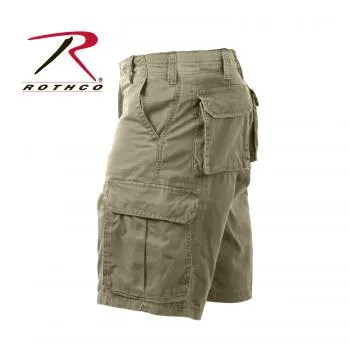 Vintage Style Solid Paratrooper Cargo Shorts