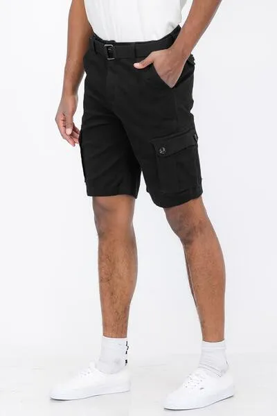 Weiv Mens Belted Cargo Shorts with Belt