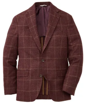 Wool-Silk-Linen Windowpane Check Sport Coat