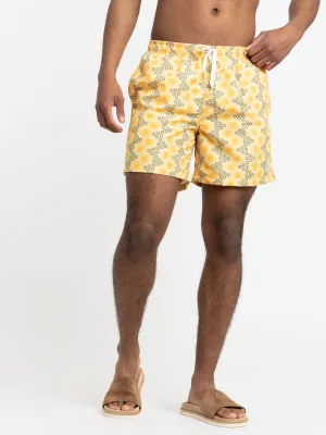 Yellow Disco Sun Honey Swim Trunks